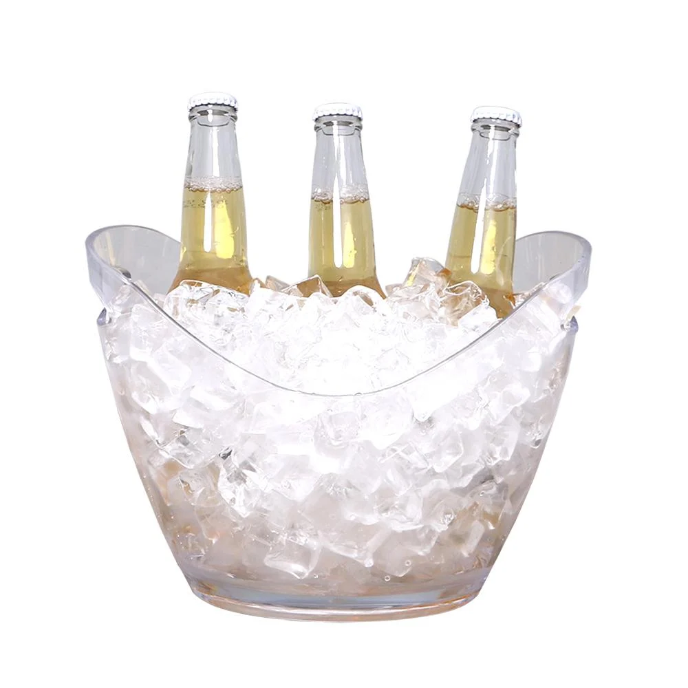 Bucket, Wine, 3.7 Quart, Clear, Plastic, 10.75 x 8 x 7.75 Inch, Oval,1 - 1 EACH