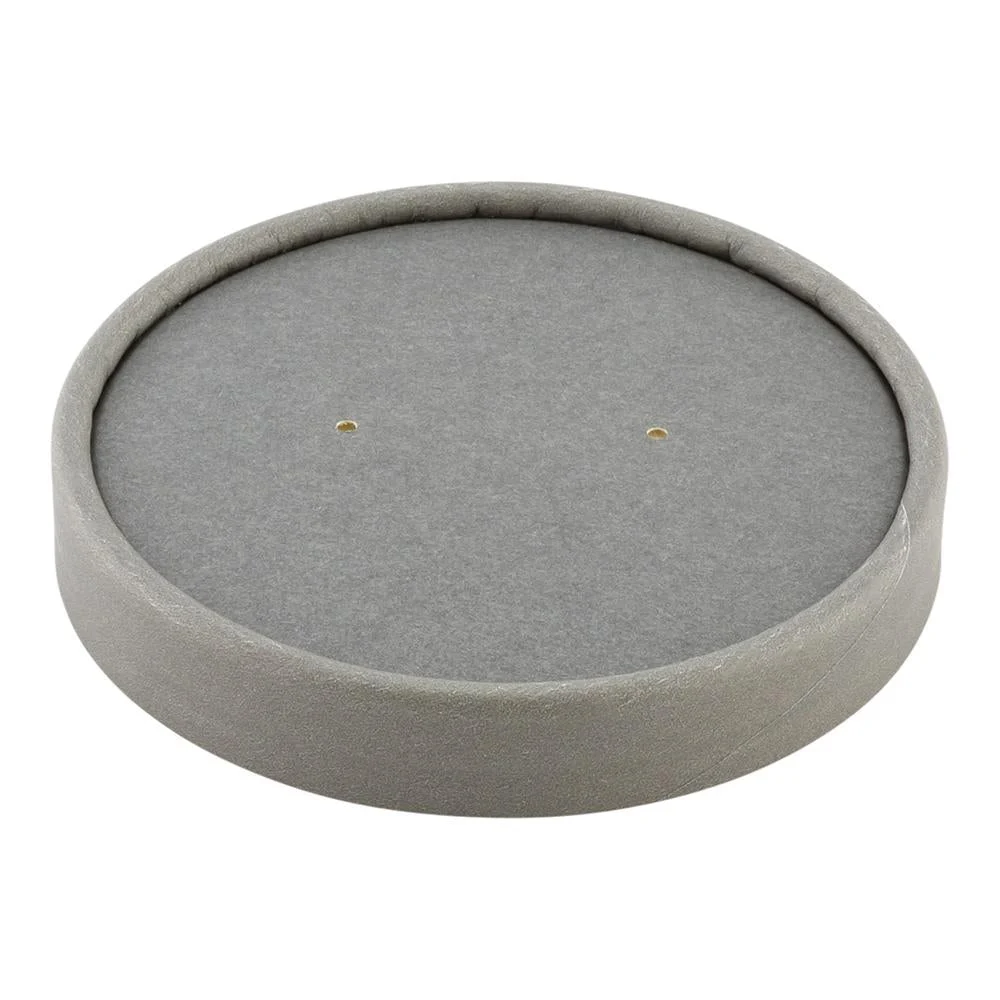 Lids, Bio Tek, Paper, Gray, fits 12 Ounce Soup Containers,1 - 25 COUNT
