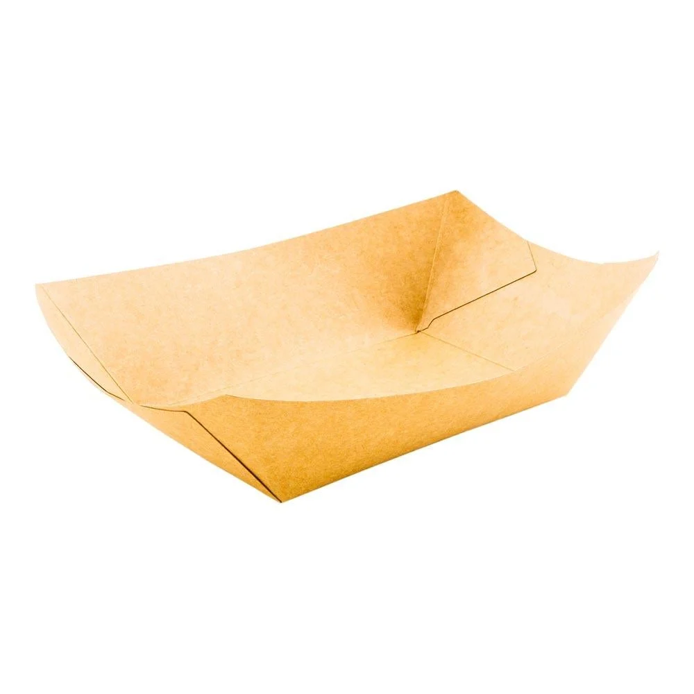 Trays, Food, 5.50 x 3.50 x 2 Inch, Paper, Kraft, Boat,1 - 50 COUNT