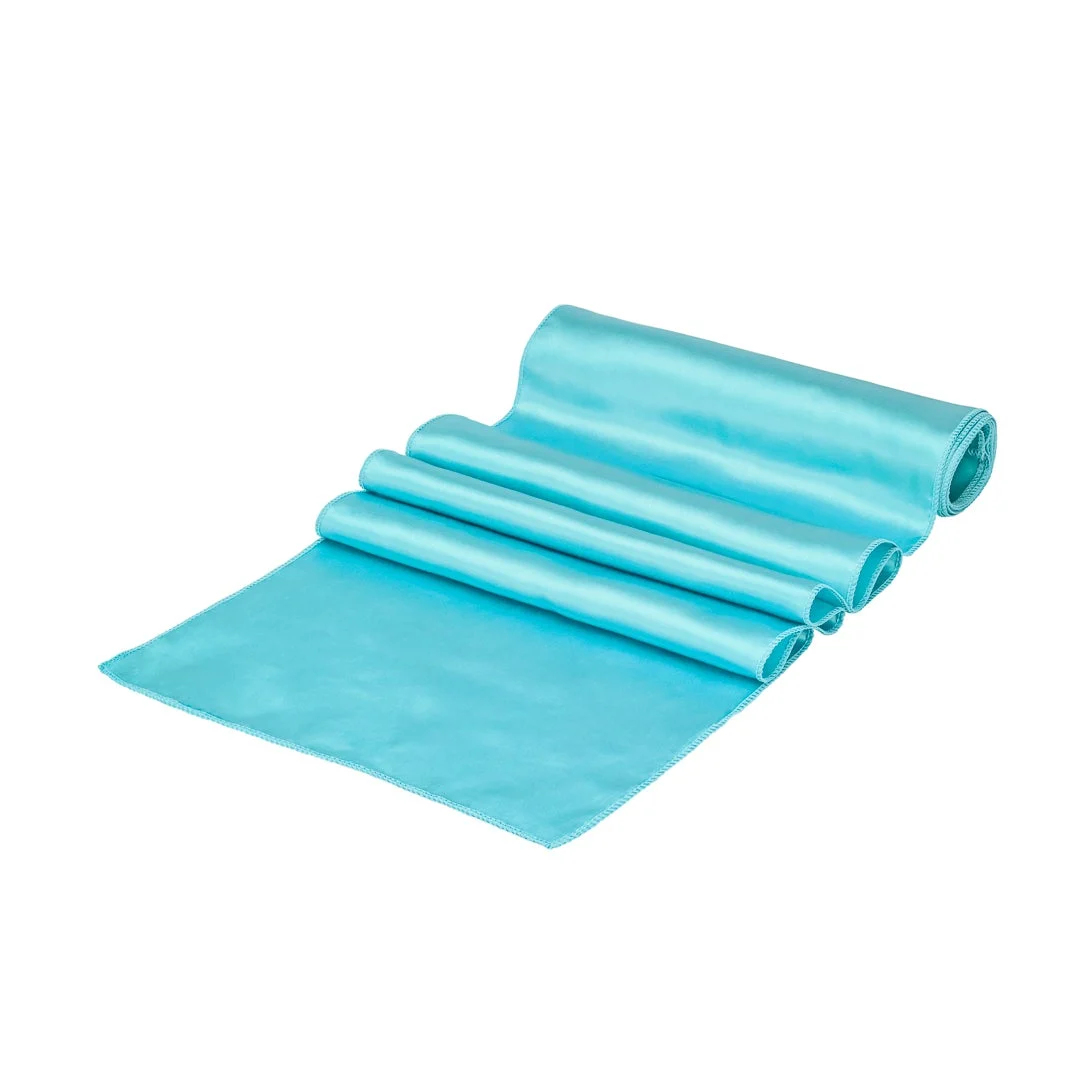 Table Runners, 12 x 108 Inch, Satin, Teal,1 - 10 COUNT