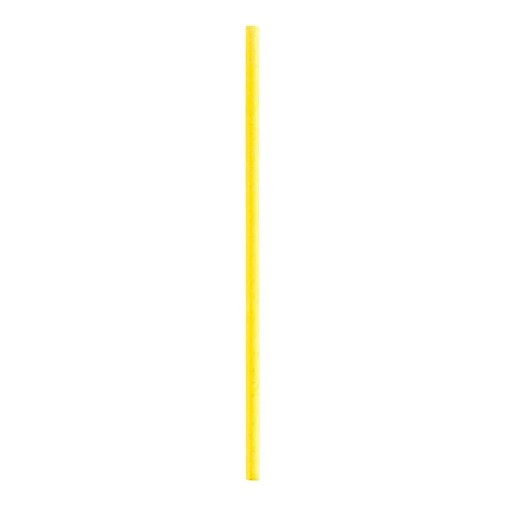 Straws, 7.75 Inch, Paper, Yellow, Biodegradable,1 - 25 COUNT