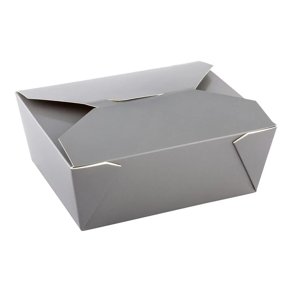 Containers, Take-Out, 45 Ounce, Paper, Gray, Rectangular, 6.75 x 5.5 x 2.5 Inch,1 - 50 COUNT