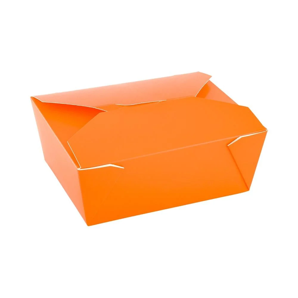 Containers, Take-Out, 45 Ounce, Paper, Orange, Rectangular, 6.75 x 5.5 x 2.5 Inch,1 - 50 COUNT