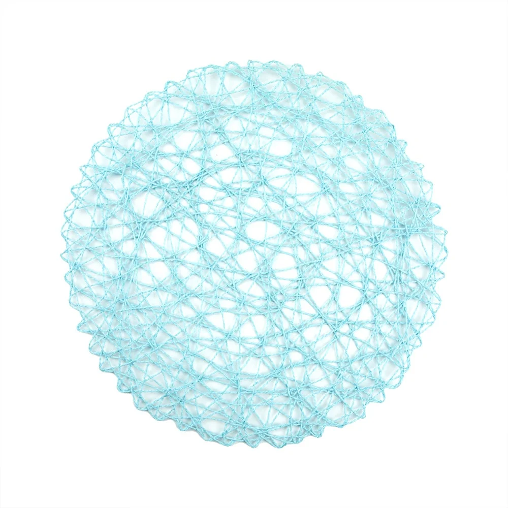 Placemats, 15 Inch, Paper, Sky Blue, Round, Spinweave,1 - 6 COUNT