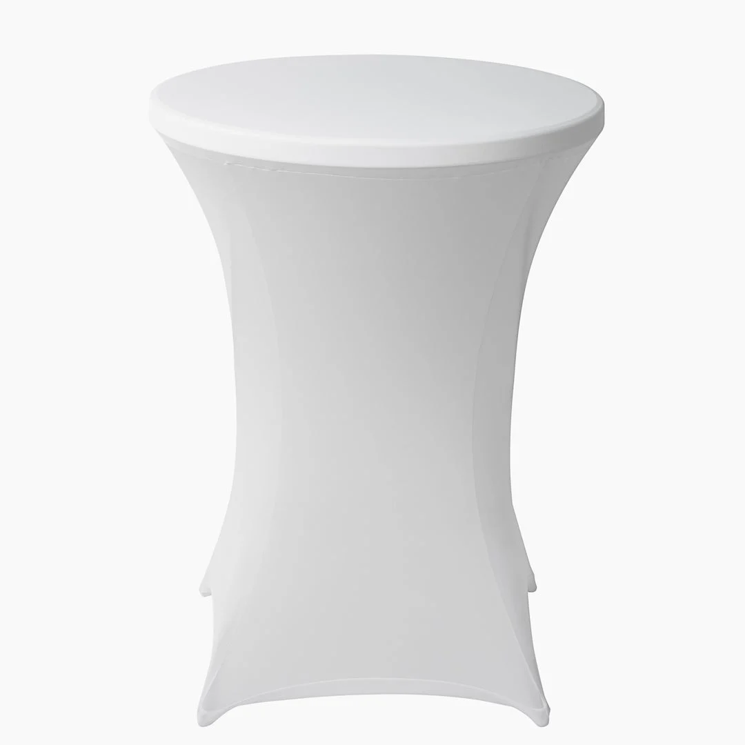Table Covers, 36 Inch, Spandex, White, Round,1 - 10 COUNT