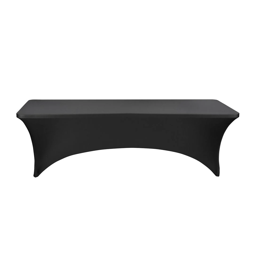 Table Covers, 96 x 30 Inch, Spandex, Black, Rectangular,1 - 10 COUNT