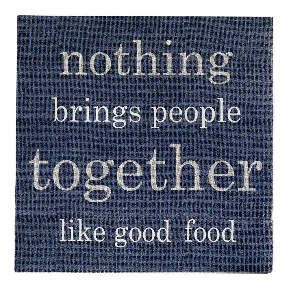 Napkins, Lunch, Navy with Print, 13 x 13 Inch,1 - 20 COUNT