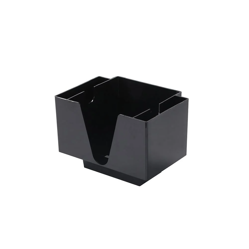 Caddy, Condiment, Bar, 3-Compartment, Black, Plastic, 8 x 5.5 x 5.75 Inch, with Napkin Holder,1 - 1 EACH