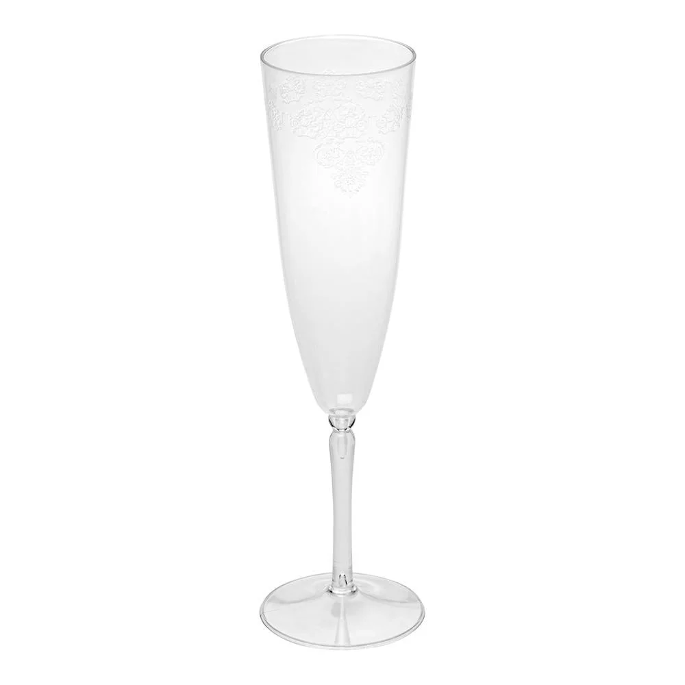 Flutes, Wedding Champagne, 4 Ounce, Plastic, Clear, 7.5 x 2.25 x 2.25 Inch,1 - 20 COUNT
