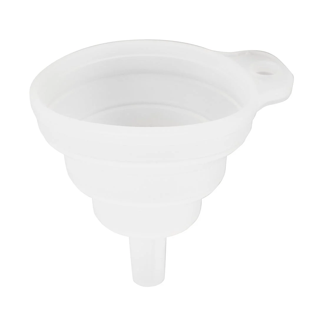 Funnel, 2 Ounce, Collapsible, White Silicone, 2.75 x 2.5 Inch,1 - 5 COUNT