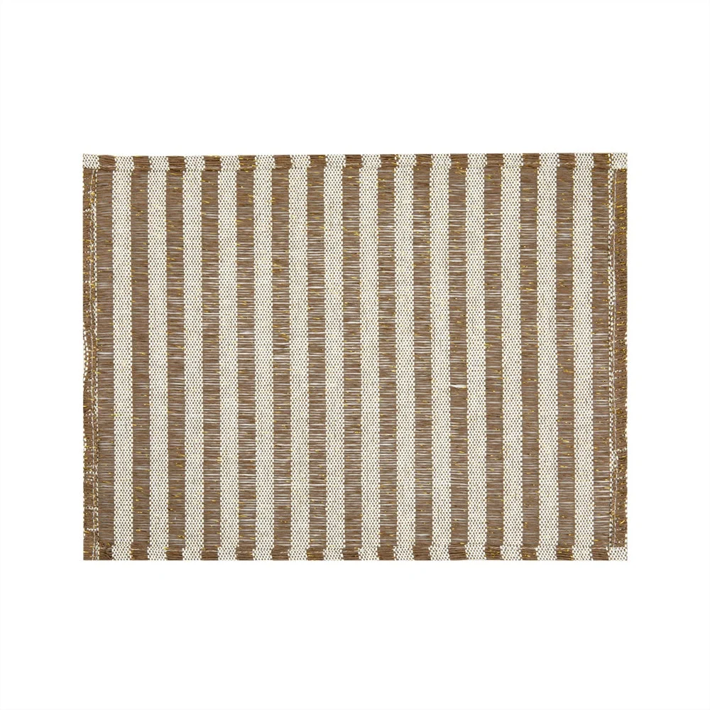 Placemats, 16 x 12 Inch, Dark Brown Stripe, Rectangular,1 - 6 COUNT