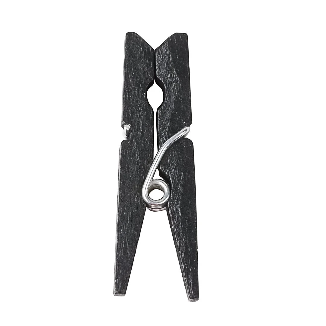 Clothespins, Mini, 1.4 x 0.25 Inch, Bamboo, Black,1 - 500 COUNT