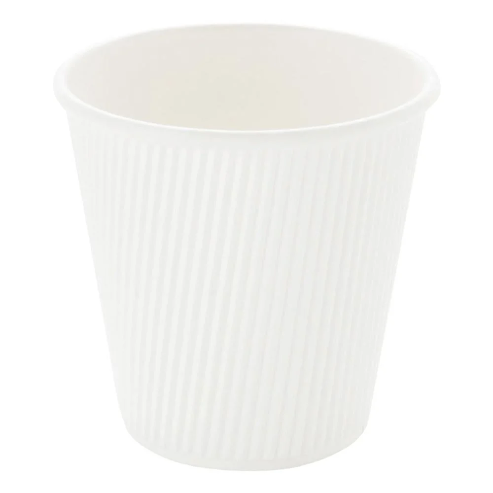 Cups, Hot, 8 Ounce, Paper, White, Ripple Wall,1 - 25 COUNT