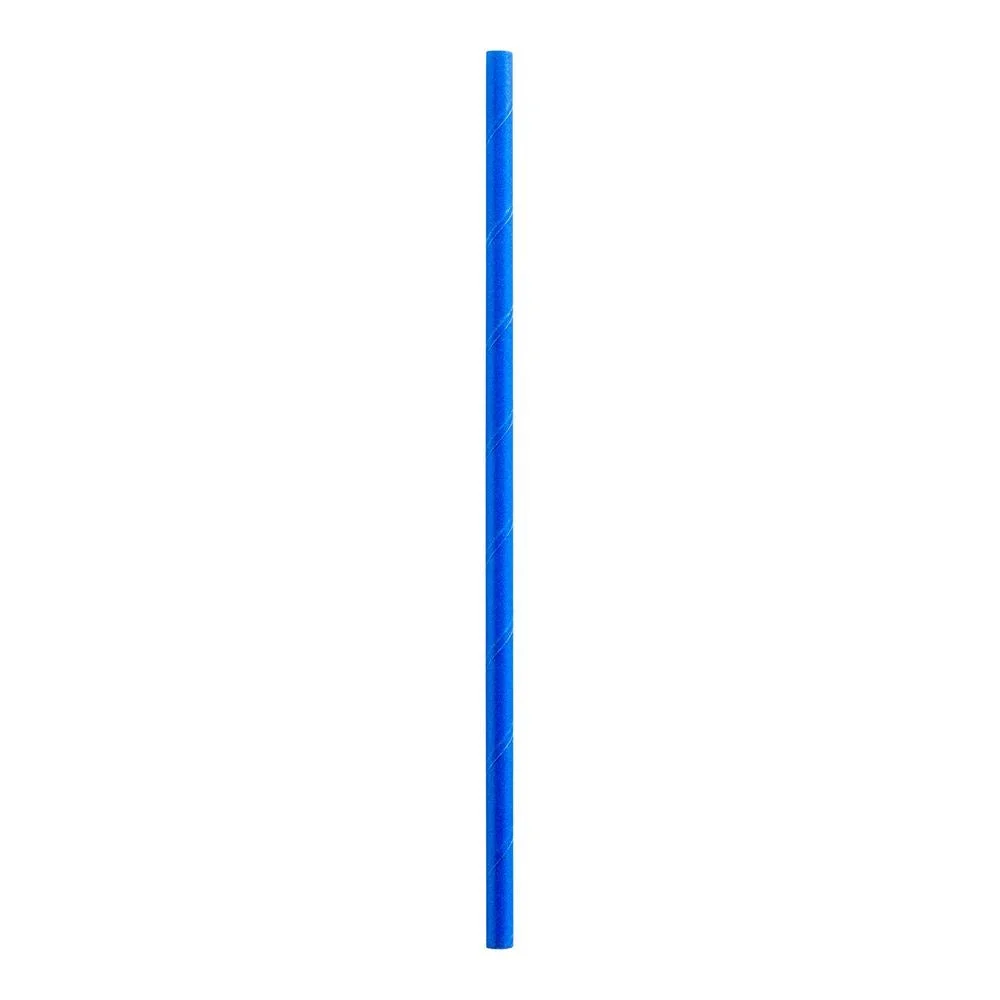Straws, 7.75 Inch, Paper, Blue, Biodegradable,1 - 25 COUNT
