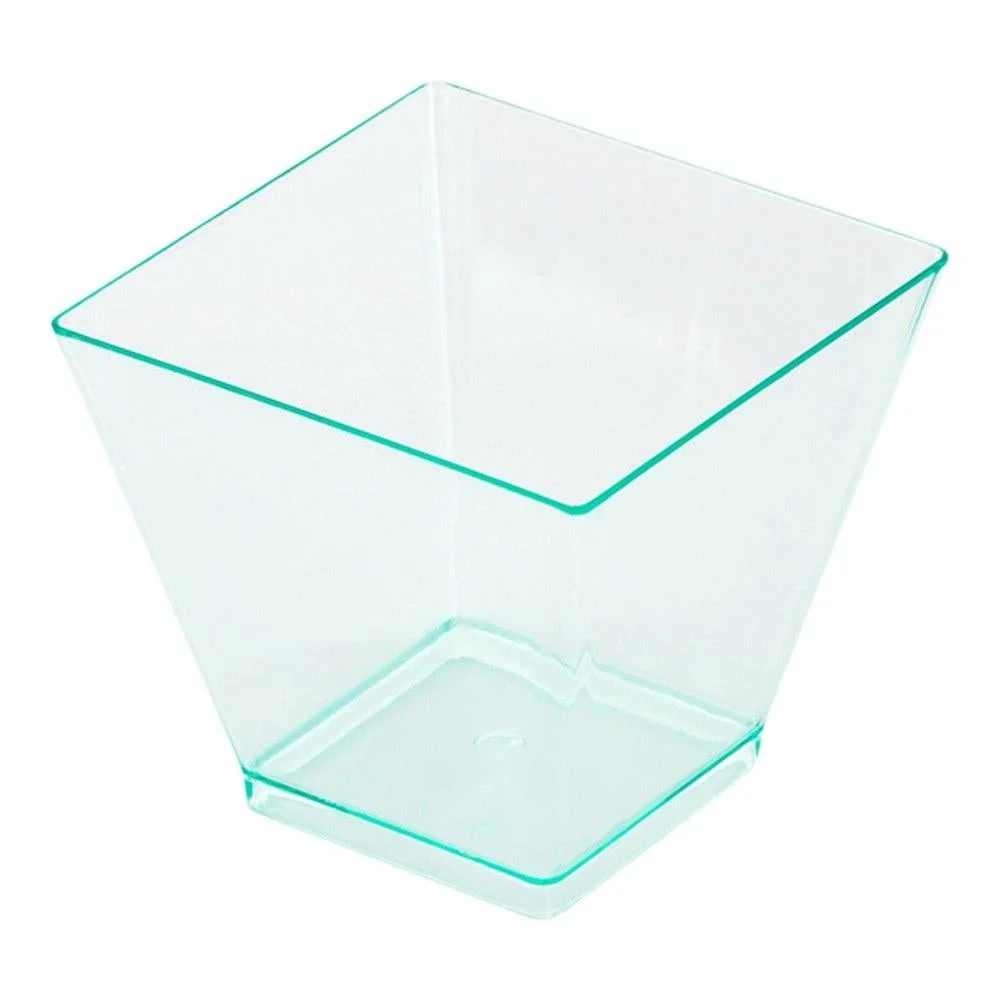 Cups, Dessert, 2 Ounce, Plastic, Sea Green, Square Mini Kova,1 - 20 COUNT