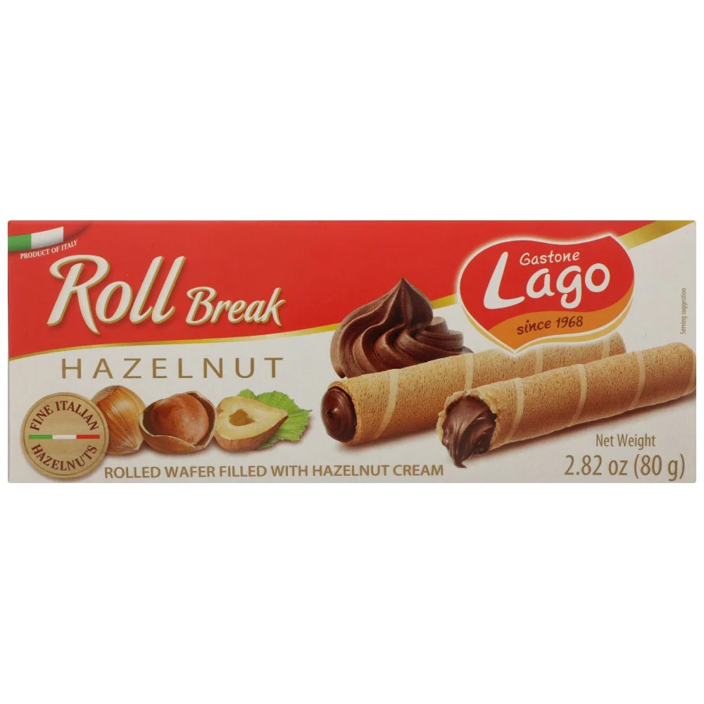 Cookies, Rolled Wafer, Hazelnut Cream-Filled, Shelf-Stable,12 - 2.82 OUNCE