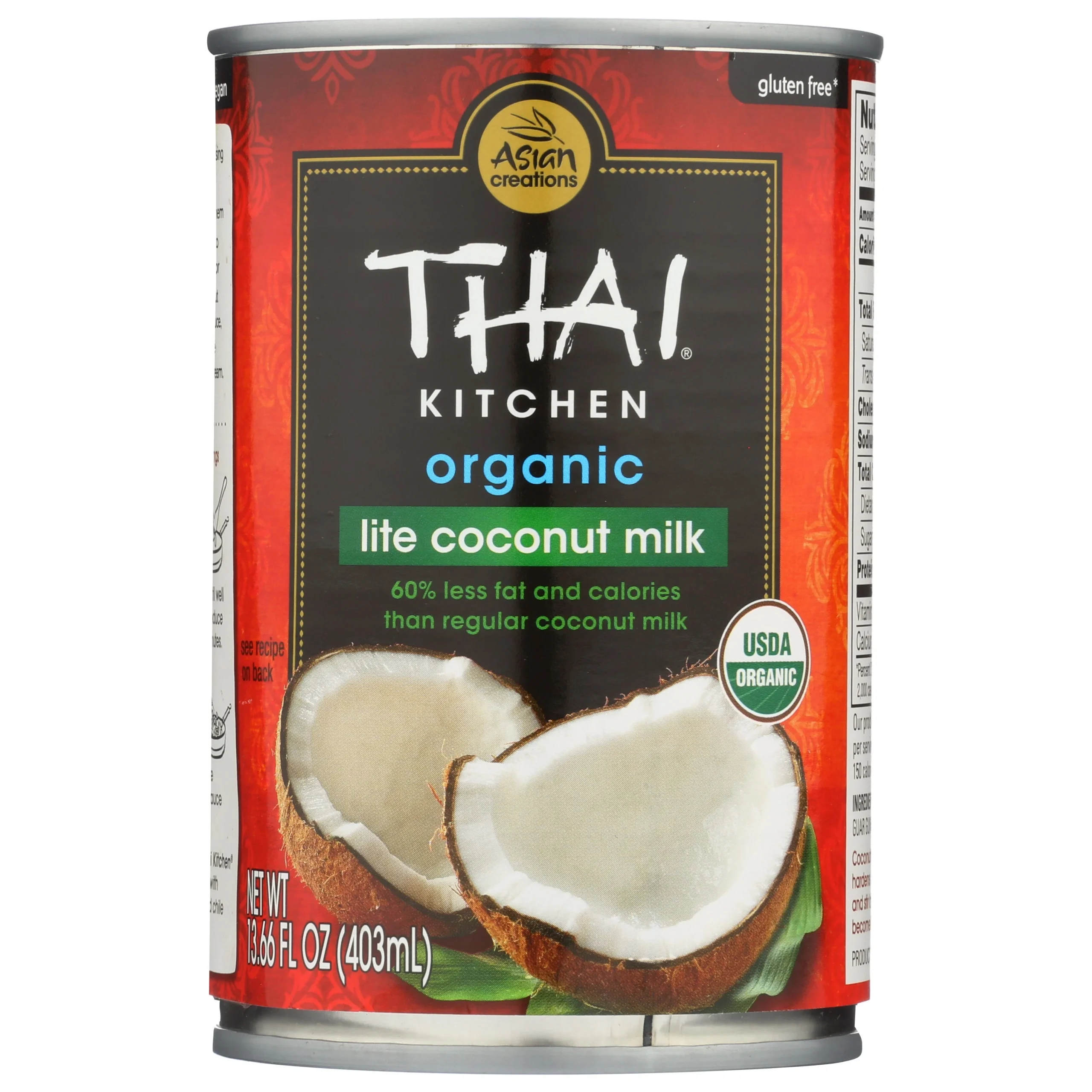 Milk, Coconut, Lite, Shelf-Stable,12 - 13.66 FLUID