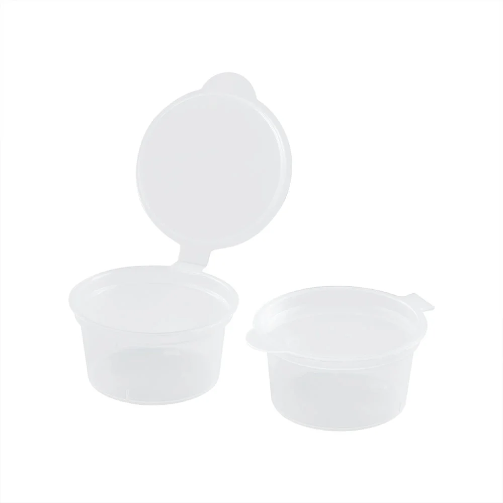 Cups, Portion, 4 Ounce, Plastic, Clear, Round, Hinged Lid,1 - 2000 COUNT