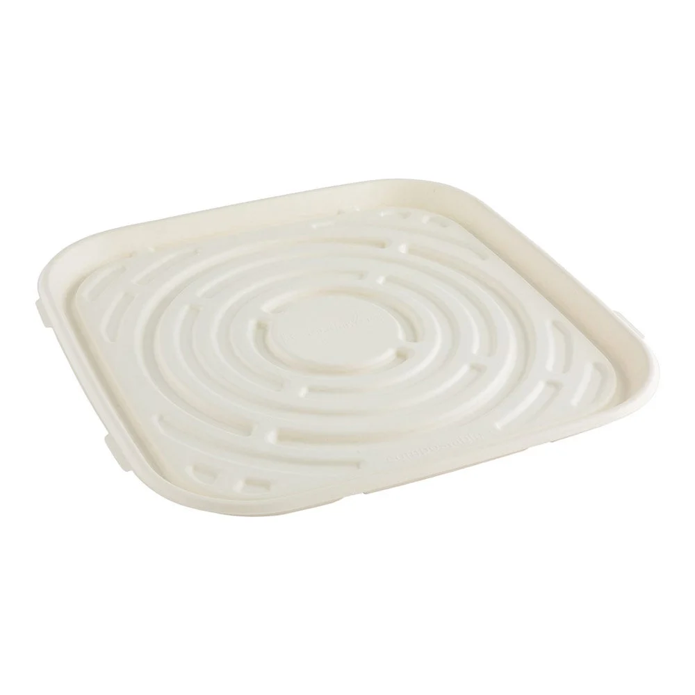 Trays, Pulp Tek 18 x 18 Inch, Paper, White, Square, Bagasse,1 - 100 COUNT