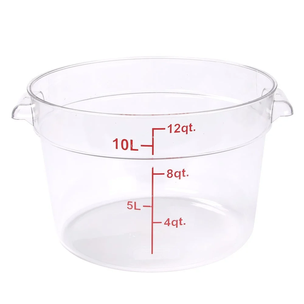 Pans, Food, 12 Quart, Round, 12.25 x 12.25 x 8 Inch Clear, Plastic,10 - 1 EACH
