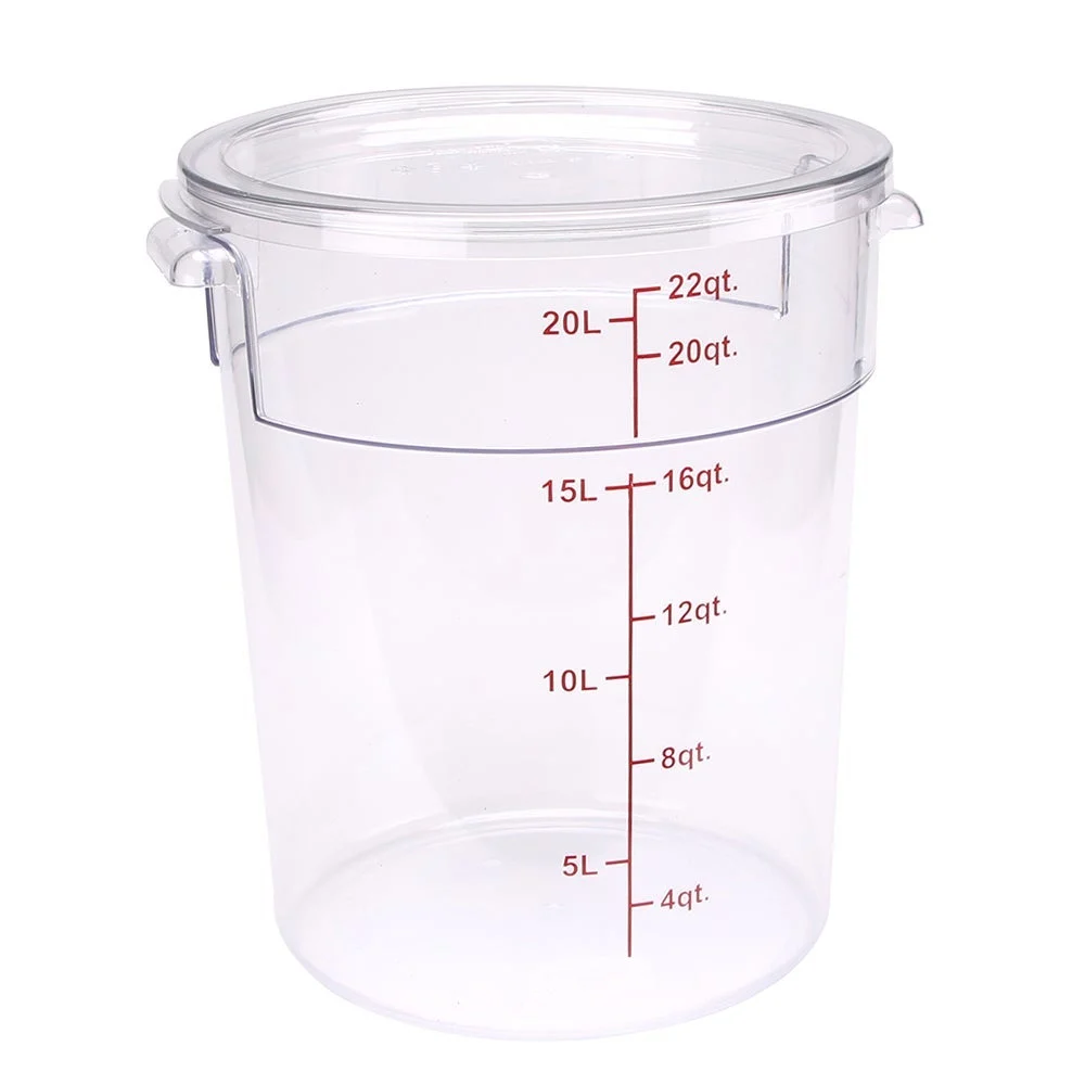 Pans, Food, 22 Quart, Round, 12.25 x 12.25 x 15 Inch Clear, Plastic,10 - 1 EACH