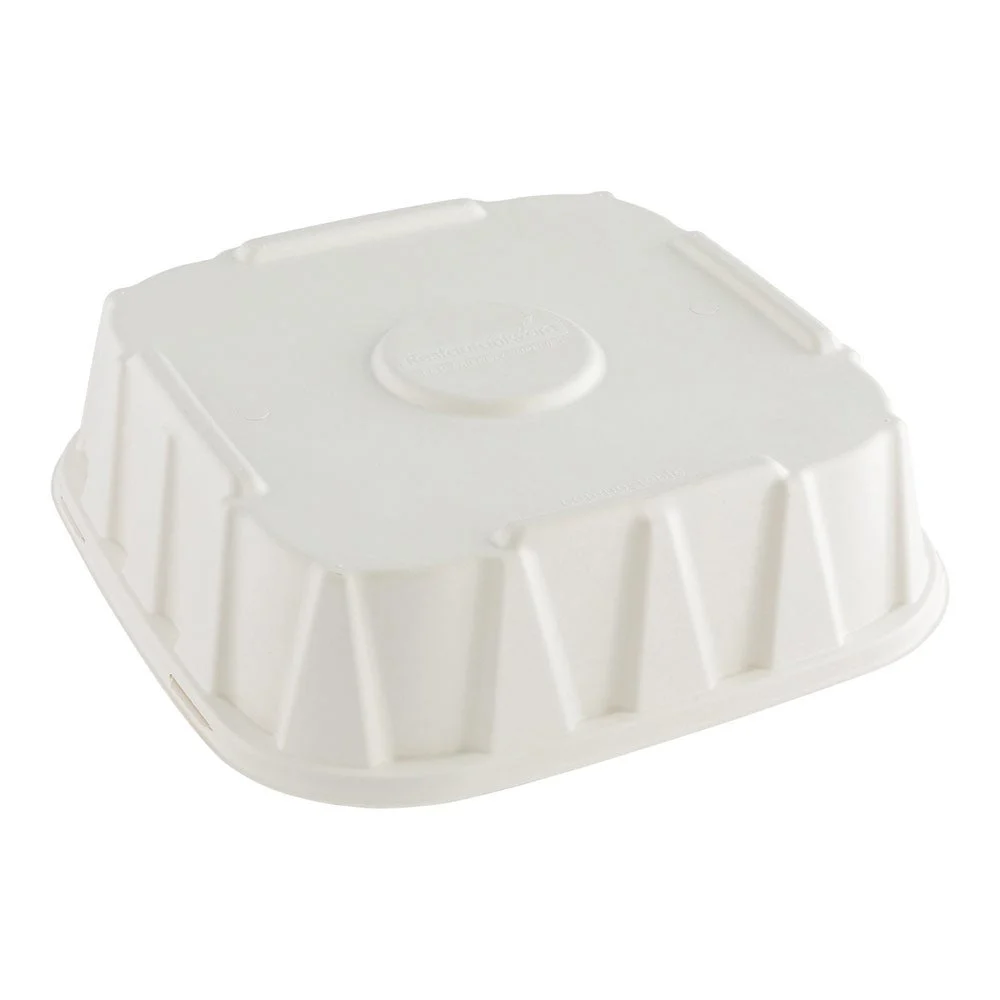Lids, Pulp Tek, Paper, White, Square, Bagasse, for 16 Inch Trays,1 - 100 COUNT