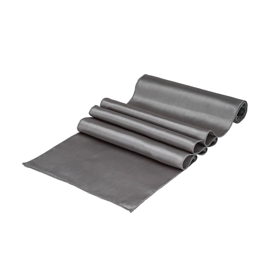 Table Runners, 12 x 108 Inch, Satin, Dark Gray,1 - 1 EACH