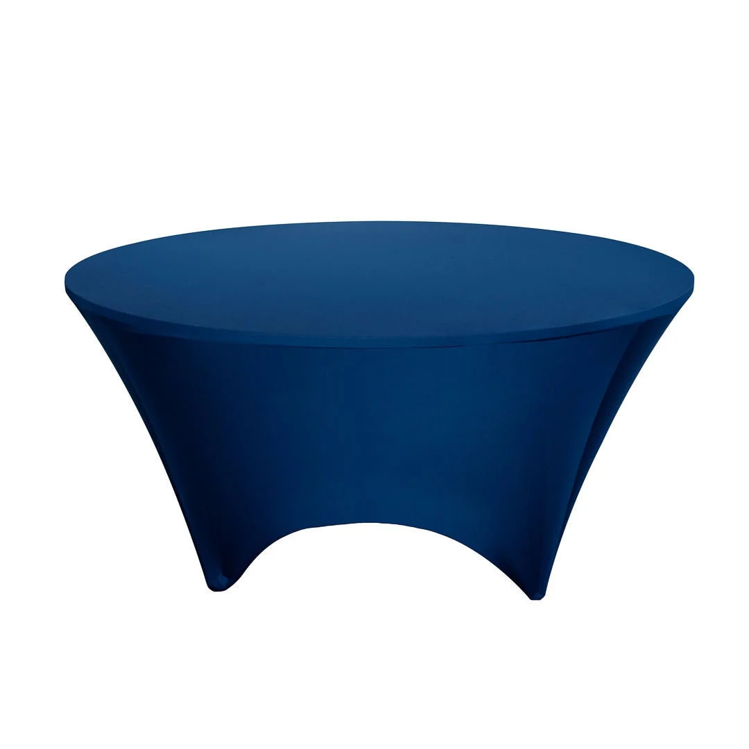 Table Cover, 72 Inch, Spandex, Blue, Round,1 - 1 EACH