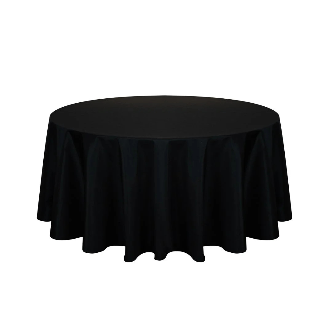 Table Cover, 120 Inch, Spandex, Black, Round,1 - 1 EACH