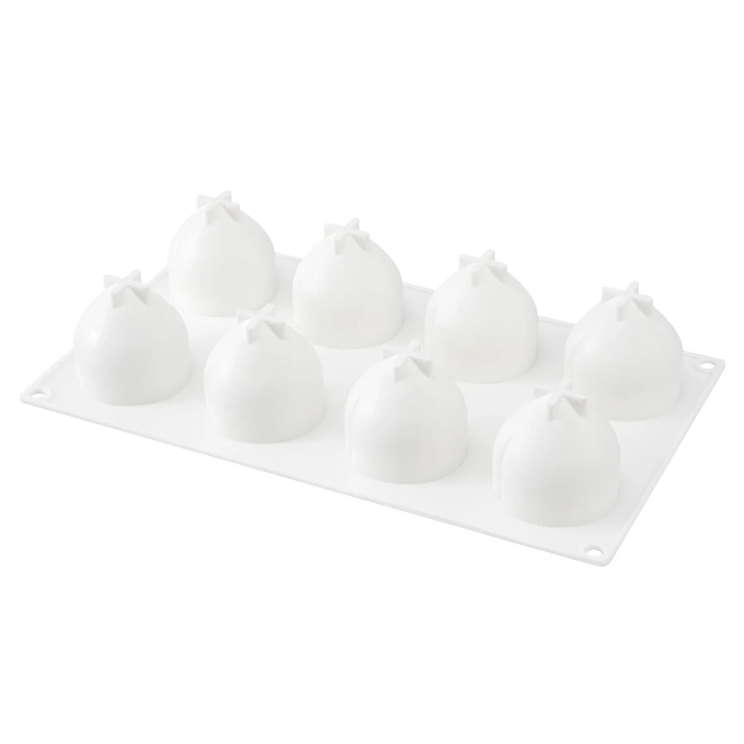 Molds, Baking, 8-Compartment, Peach, White, Silicone,1 - 10 COUNT