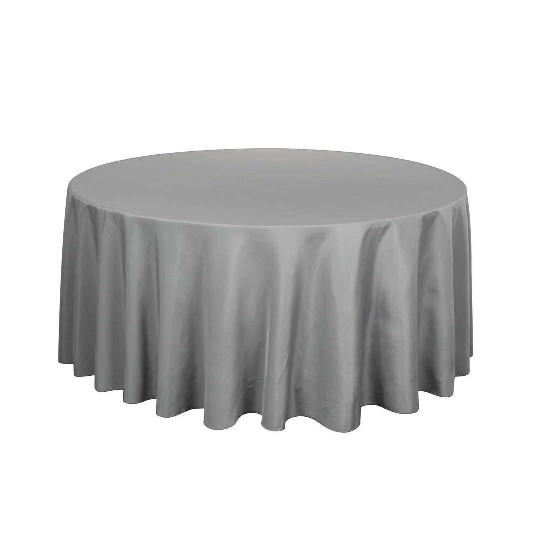 Table Cover, 120 Inch, Spandex, Gray, Round,1 - 1 EACH