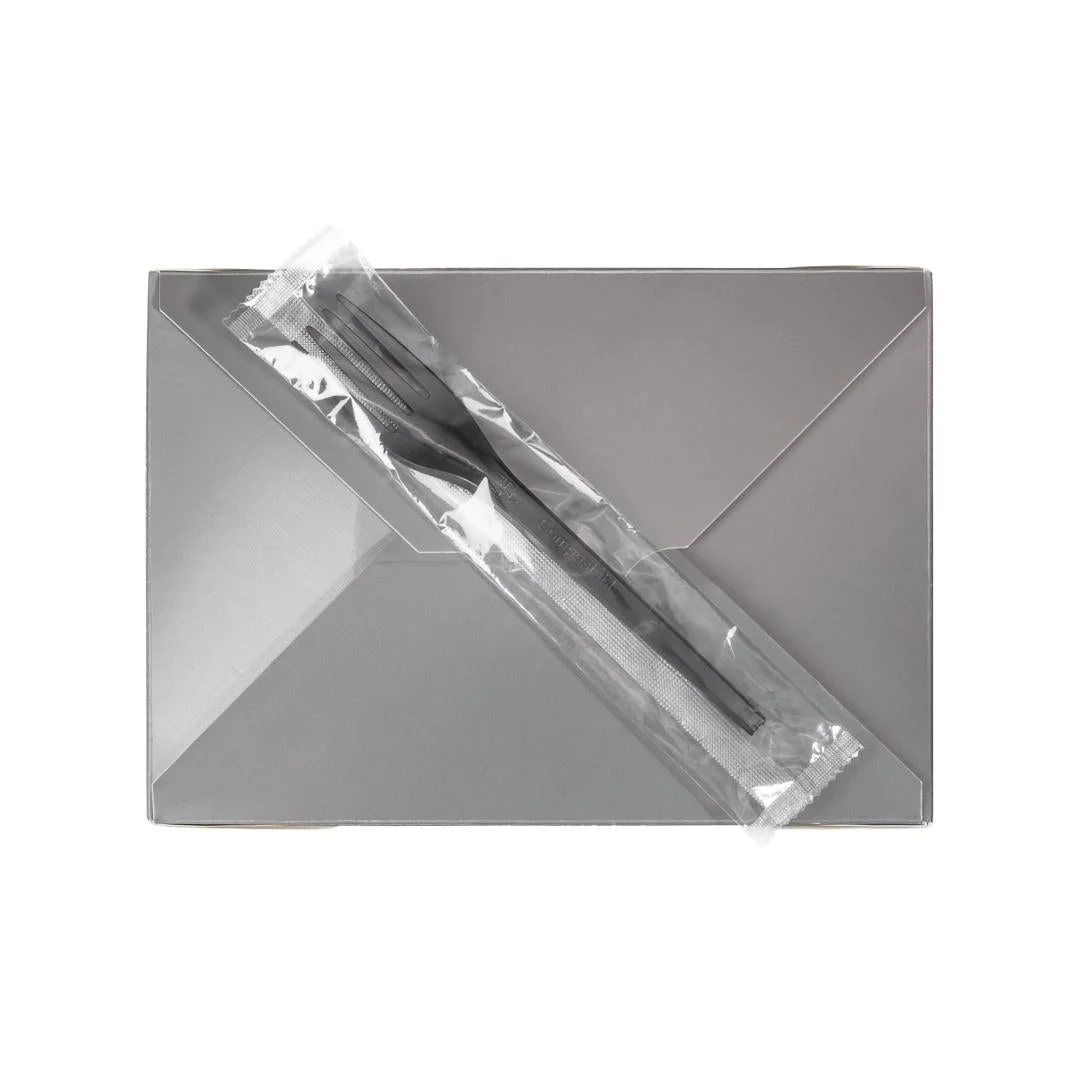 Forks, 6.5 Inch, Black, Individually Wrapped, CPLA,1 - 50 COUNT