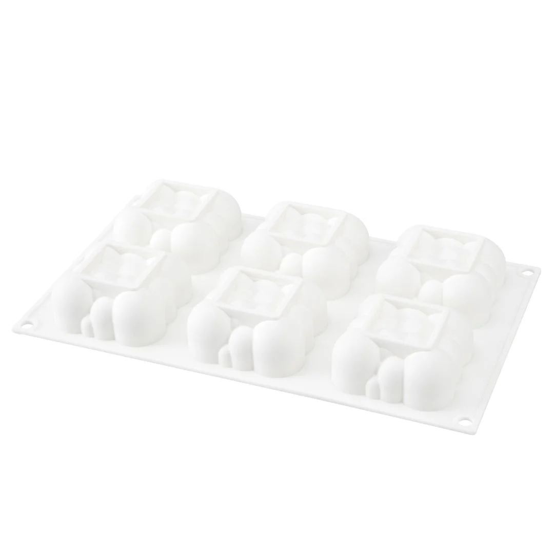 Molds, Baking, 6-Compartment, Bubble Cloud, White, Silicone,1 - 10 COUNT