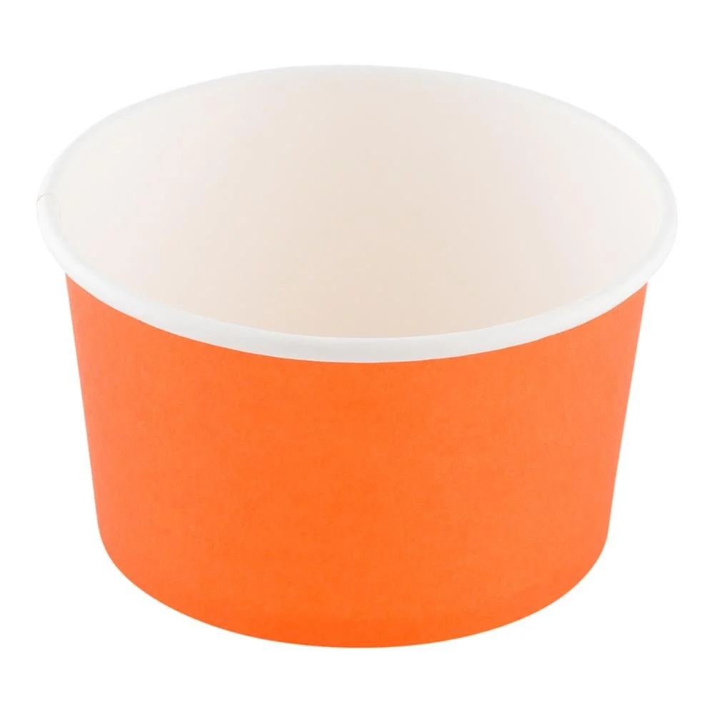 Containers, Hot & Cold, 8 Ounce, Round, Paper, Tangerine Orange,1 - 50 COUNT