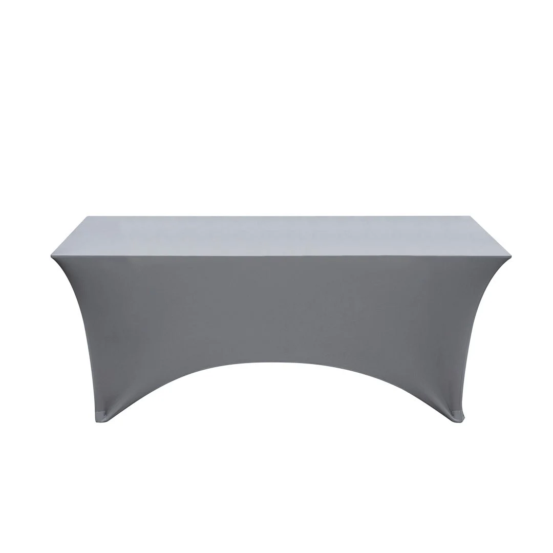 Table Cover, 72 x 30 Inch, Spandex, Charcoal Gray, Rectangular,1 - 1 EACH