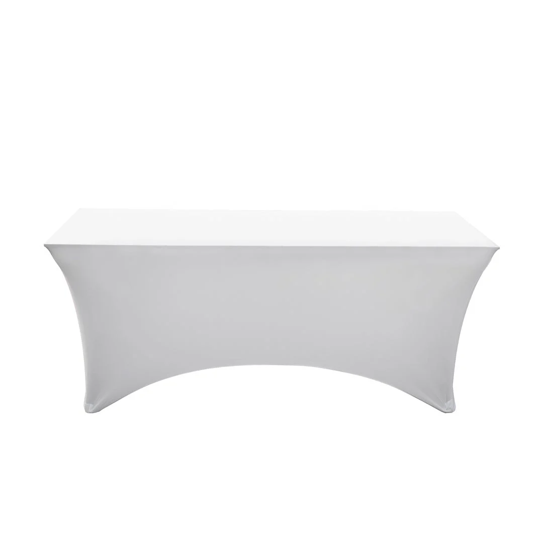 Table Cover, 72 x 30 Inch, Spandex, White, Rectangular,1 - 1 EACH