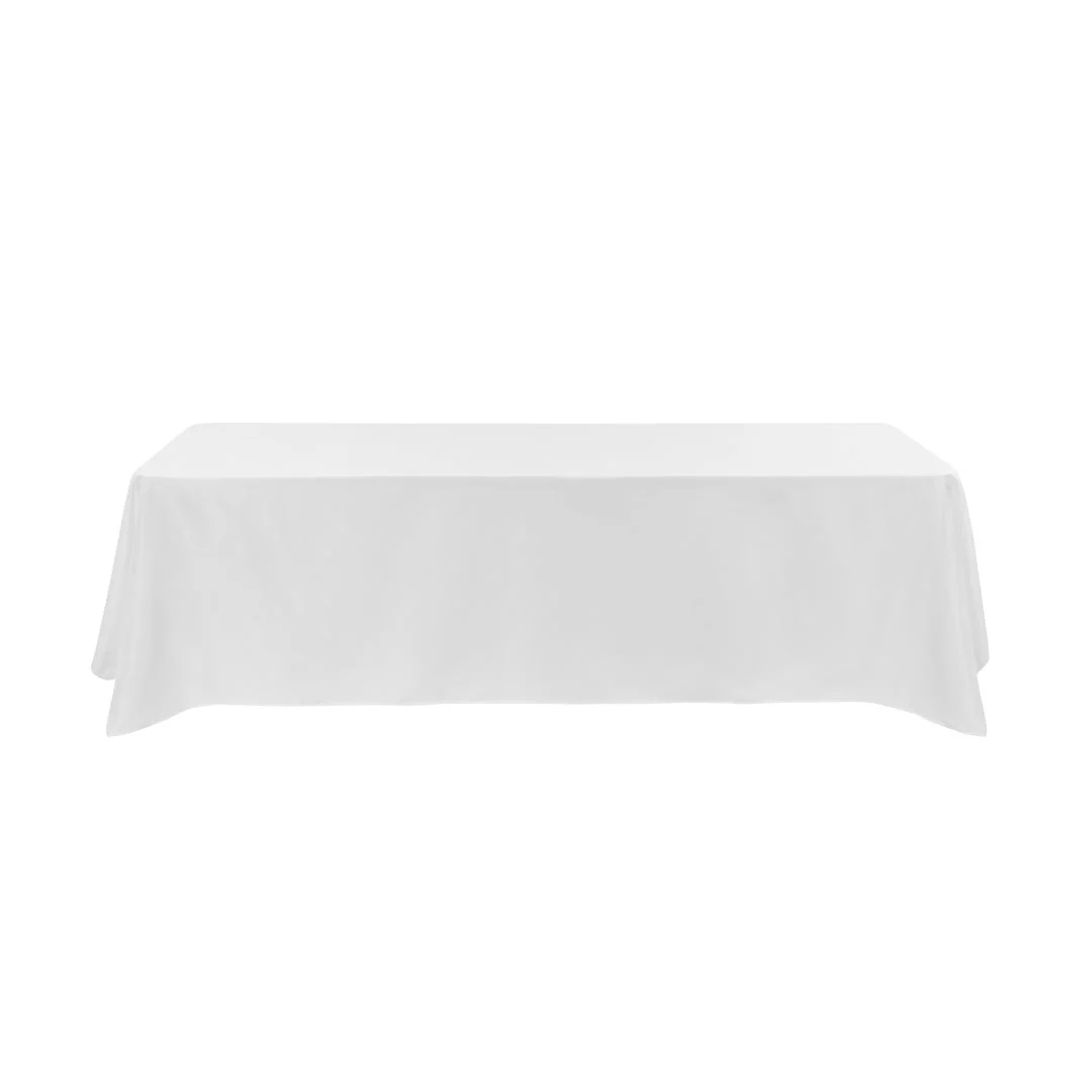 Table Cover, 96 x 132 Inch, Polyester, White, Rectangular,1 - 1 EACH