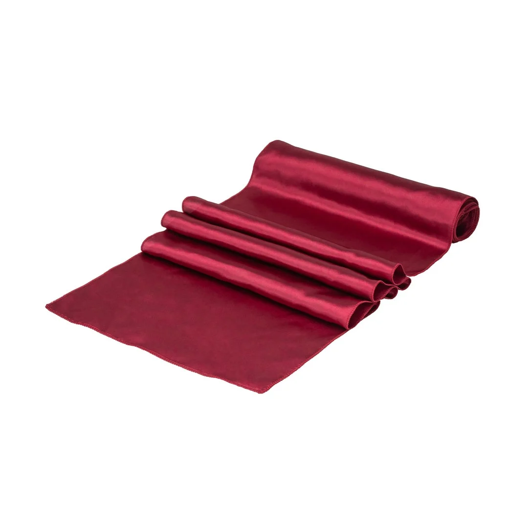 Table Runners, 12 x 108 Inch, Satin, Dark Burgundy,1 - 1 EACH