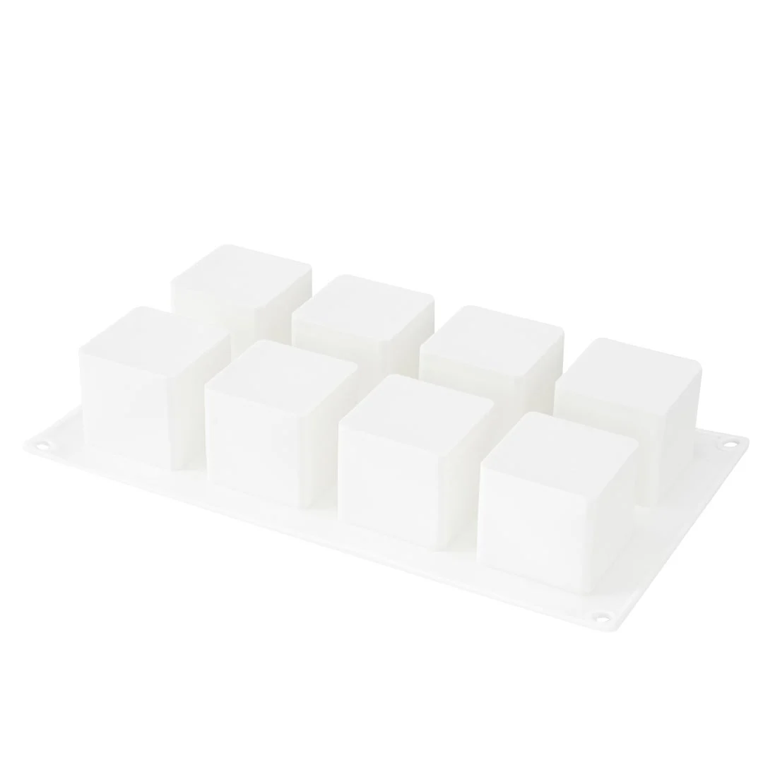 Molds, Baking, 8-Compartment, Cube, White, Silicone,1 - 10 COUNT