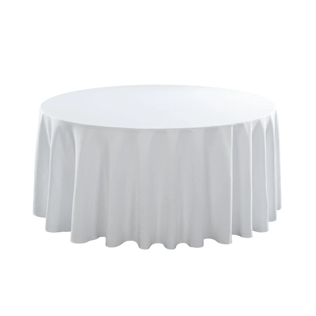 Table Cover, 120 Inch, Spandex, White, Round,1 - 1 EACH