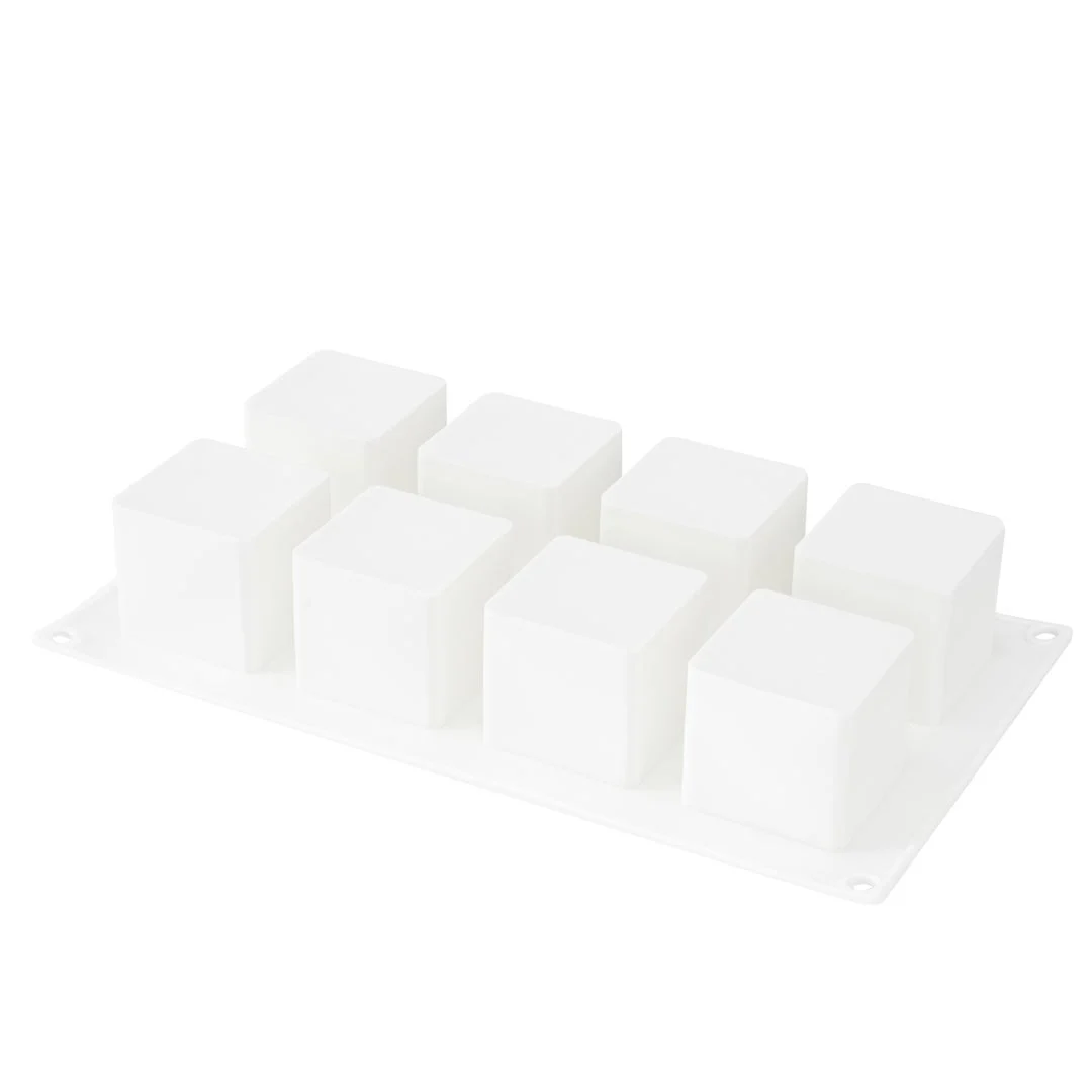 Mold, Baking, 8-Compartment, Cube, White, Silicone,1 - 1 EACH