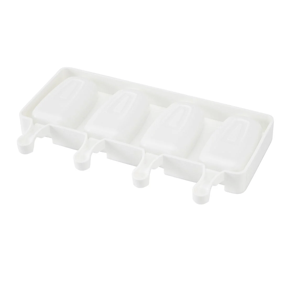 Mold, Popsicle, 4-Compartment, Round, White, Silicone,1 - 1 EACH