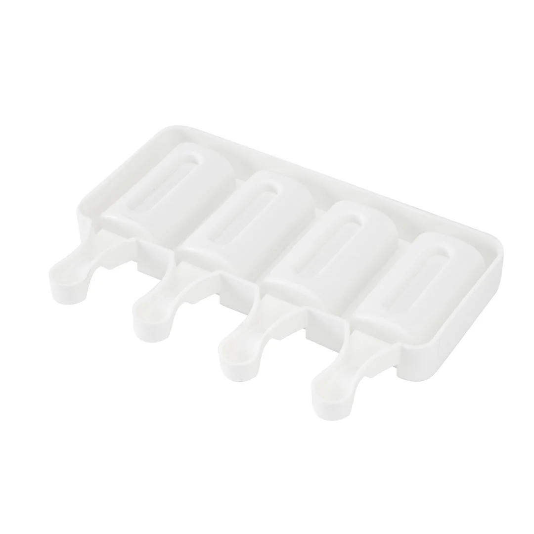Mold, Popsicle, 4-Compartment, Cylinder, White, Silicone,1 - 1 EACH