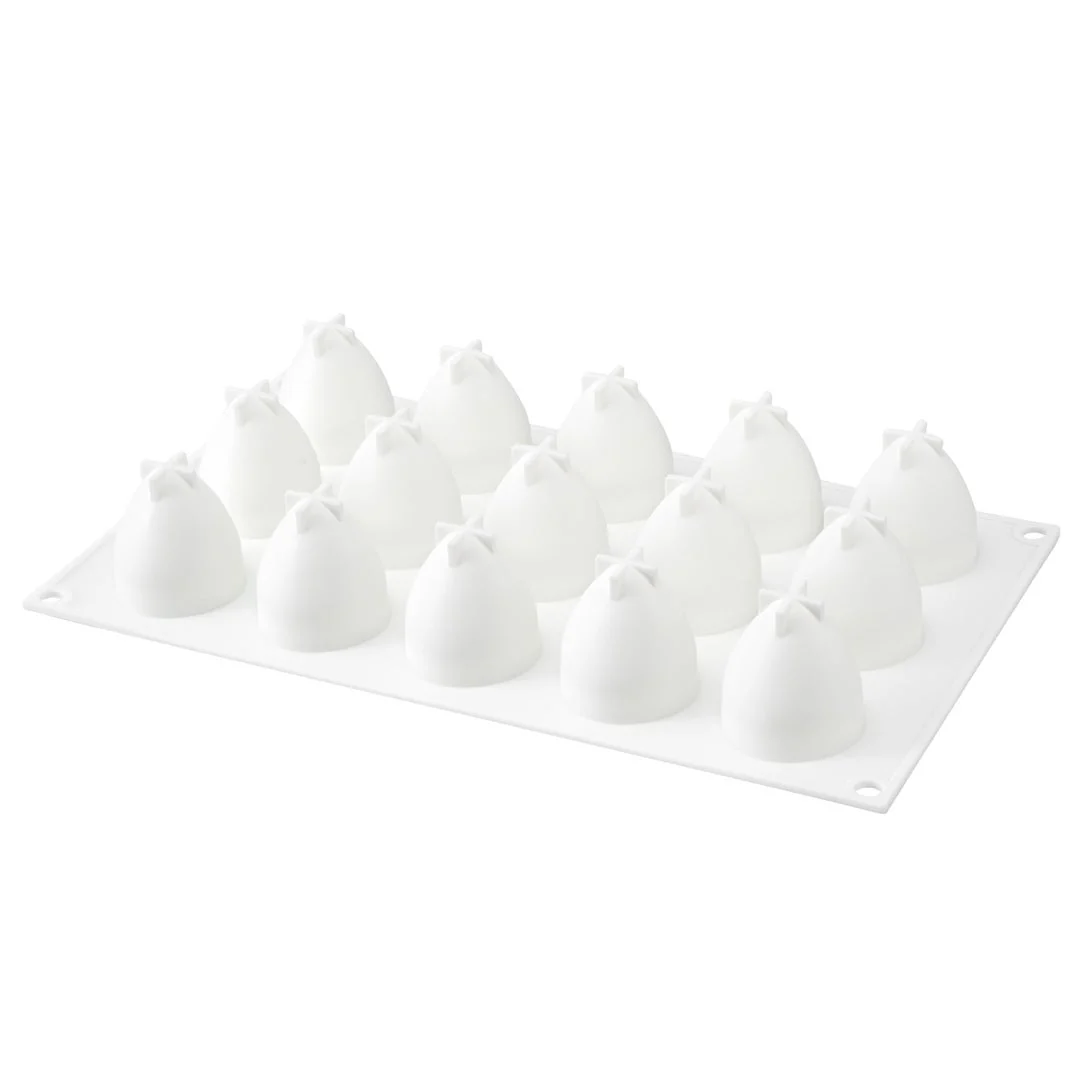 Mold, Baking, 15-Compartment, Strawberry, White, Silicone,1 - 1 EACH