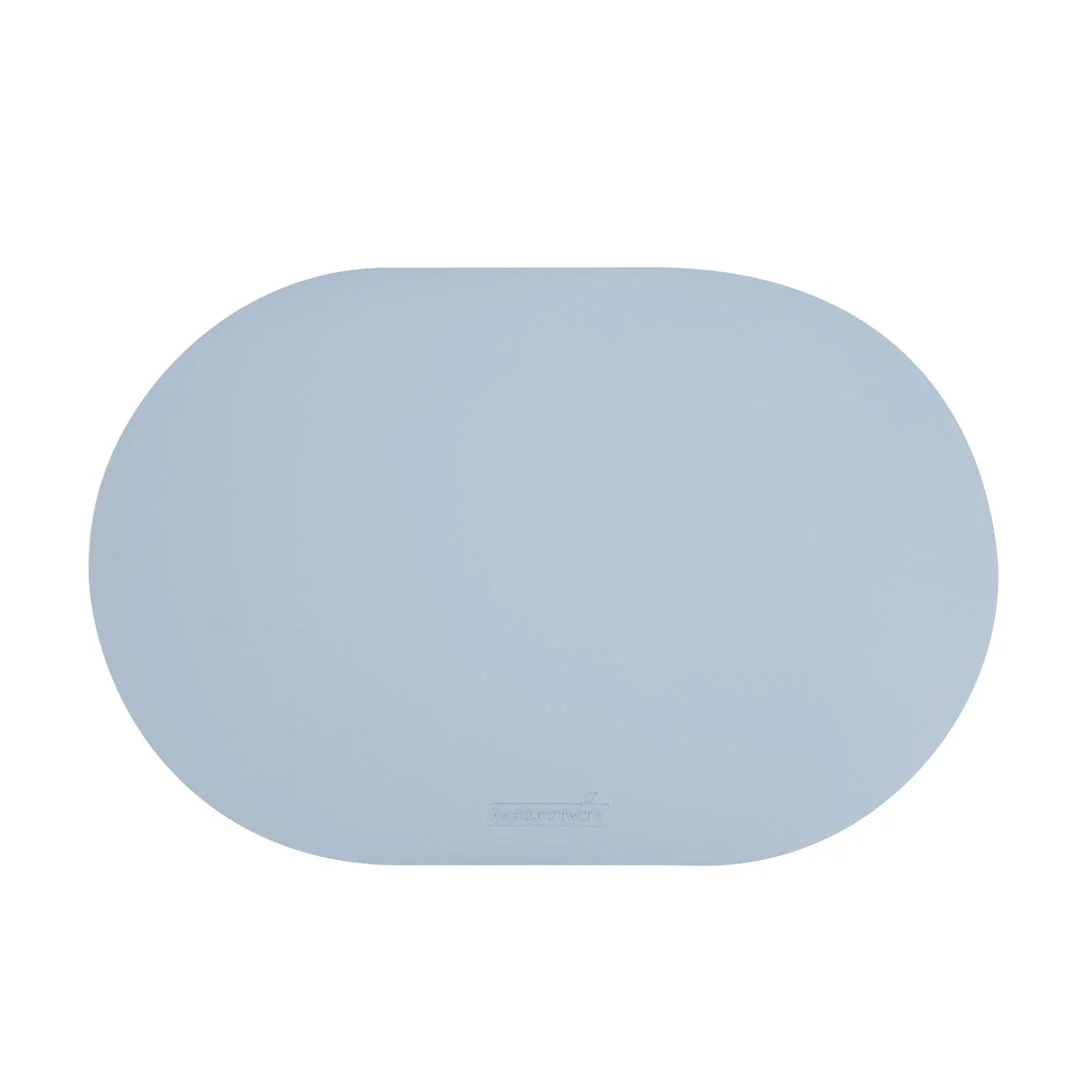 Placemats, 17.75 x 12 Inch, Light Blue, Vinyl, Oval, Embossed,1 - 6 COUNT