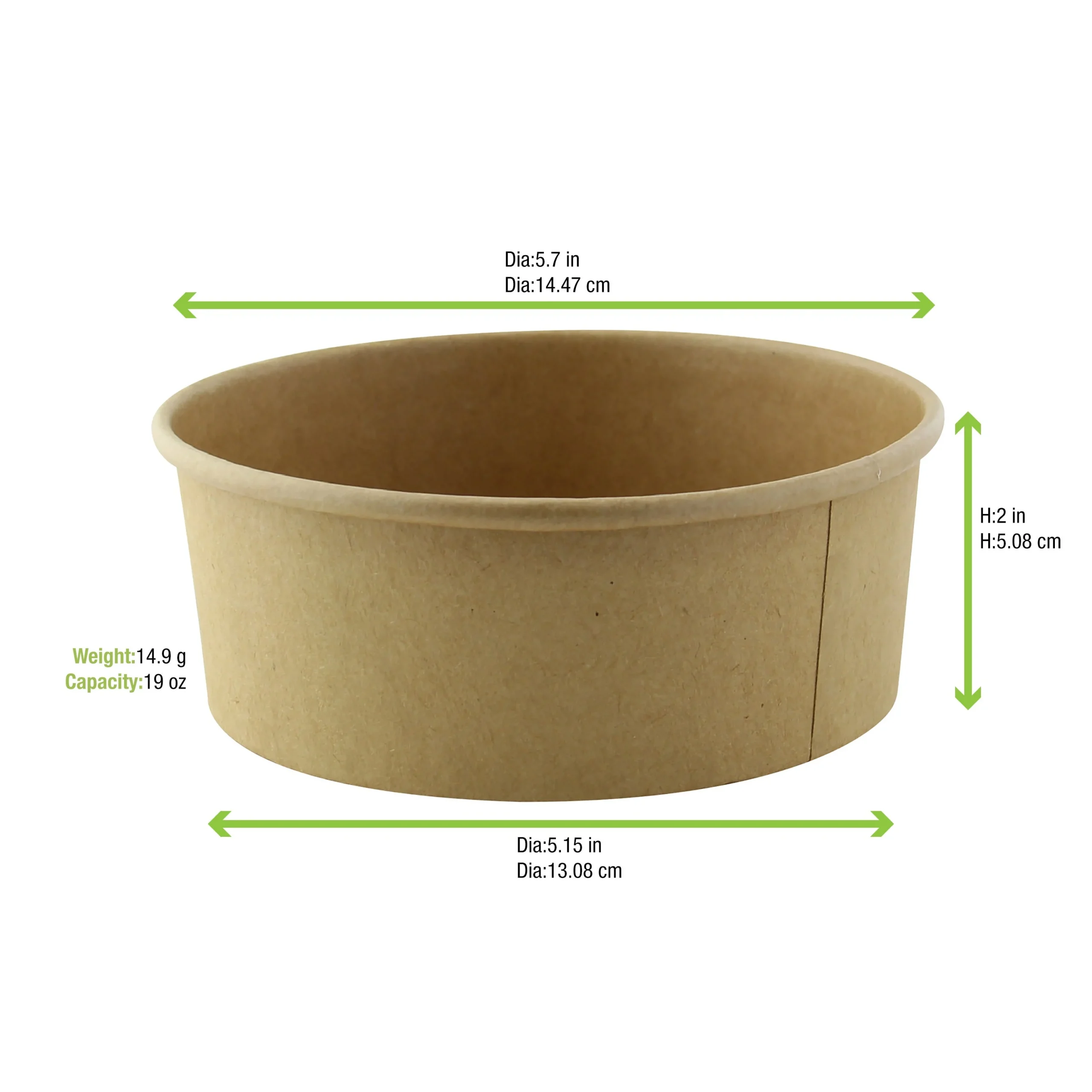 Containers, Take-Out, 20 Ounce, Kraft, Round, 5.9 x 2 Inch,1 - 360 COUNT