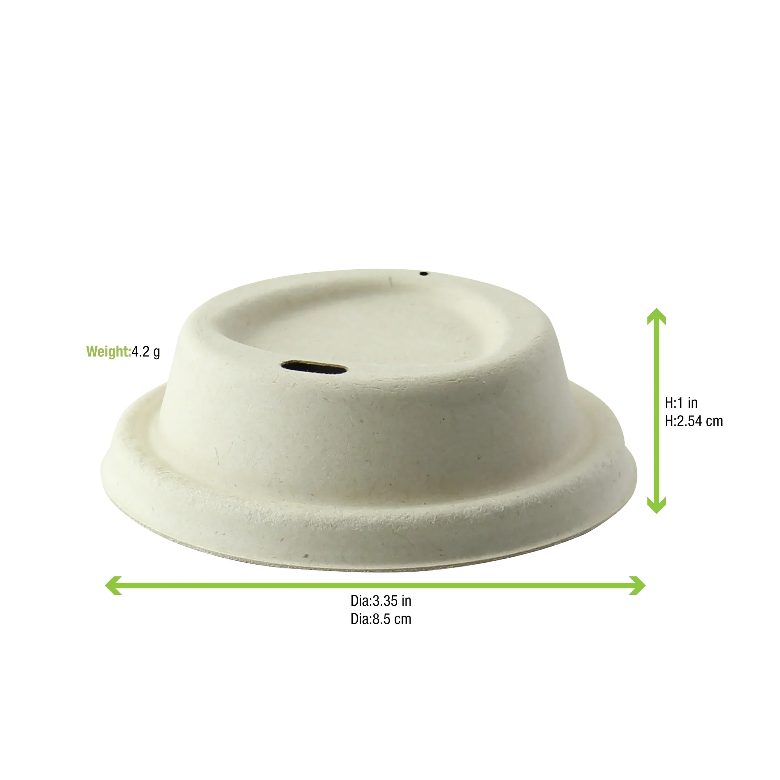 Lids, Sugarcane, Brown, 3.15 Inch,10 - 100 COUNT