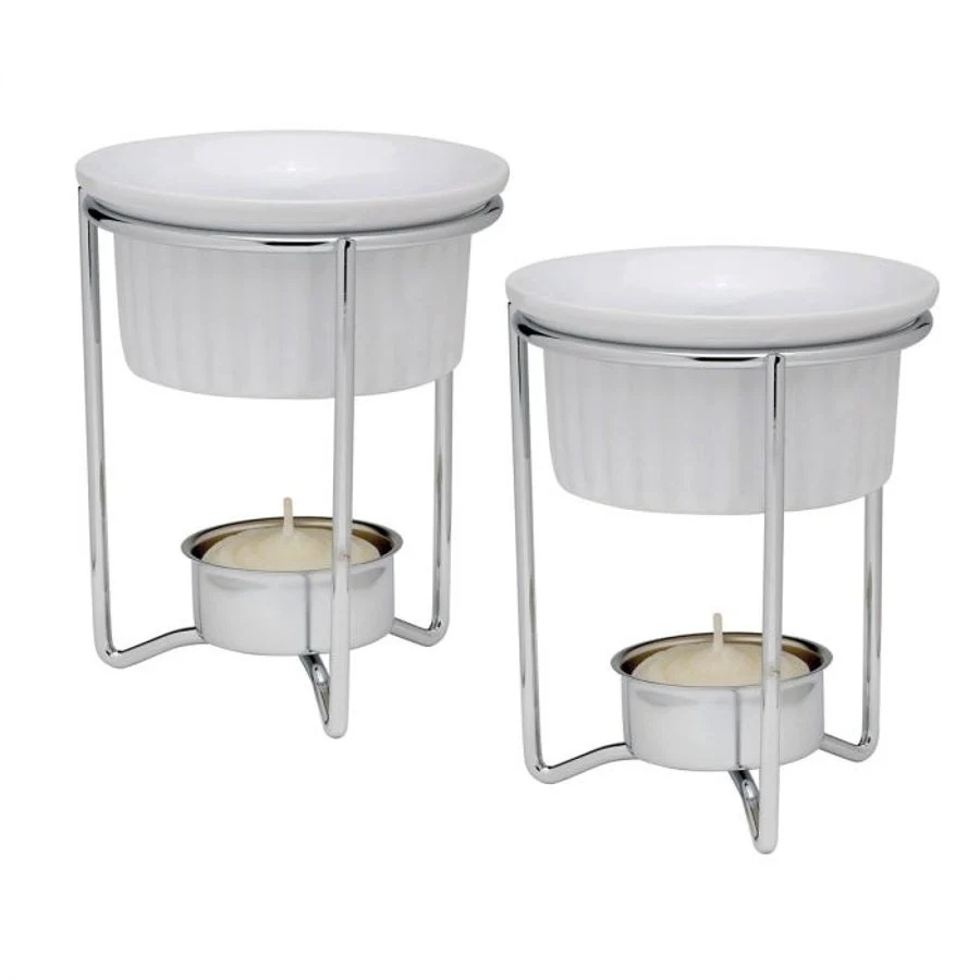Stands, Butter Warmer, 4 x 3 Inch, Chrome-Plated Steel, with Butter Dishes & Tealights,1 - 2 COUNT