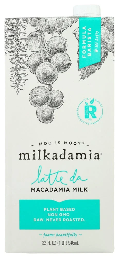 Milk, Macadamia, Latte Barista Blend, Shelf-Stable,6 - 32 FLUID
