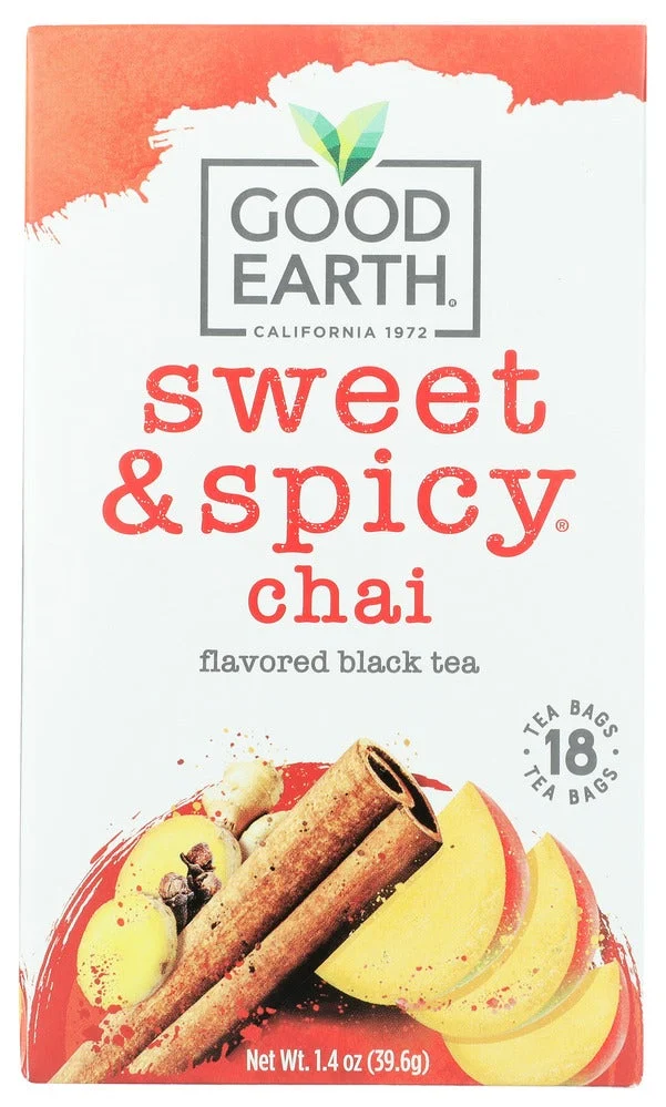 Tea, Black, Sweet & Spicy Chai, Individually Wrapped with String,6 - 18 COUNT
